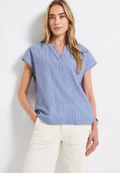 Chambray Bluse mit Glitzer
