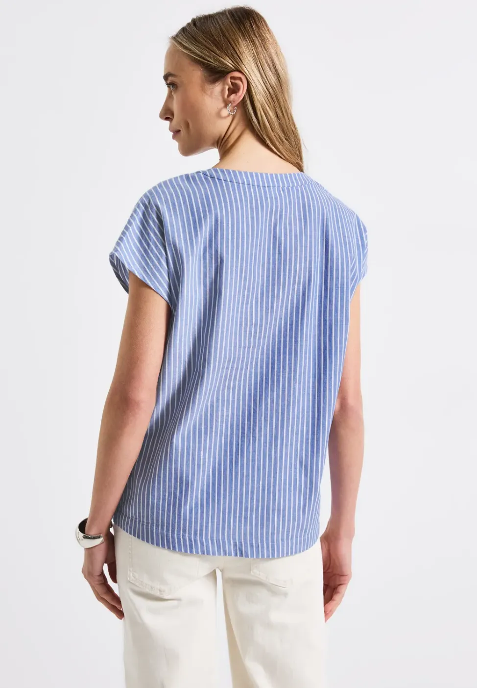Chambray Bluse mit Glitzer