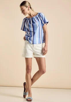 Chambray Bluse mit Streifen