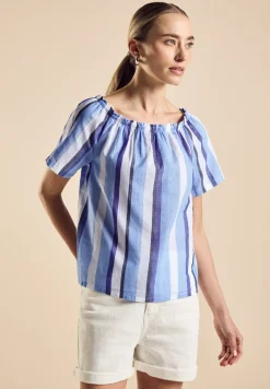 Chambray Bluse mit Streifen