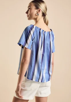 Chambray Bluse mit Streifen