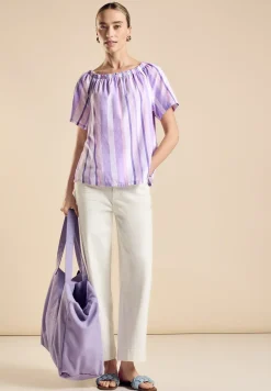 Chambray Bluse mit Streifen