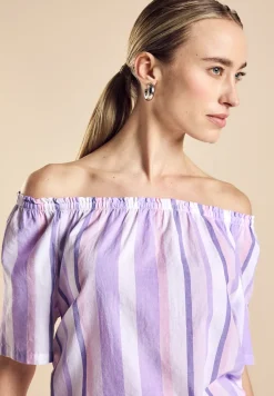 Chambray Bluse mit Streifen