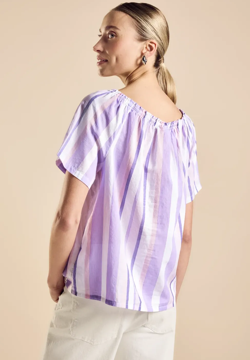 Chambray Bluse mit Streifen