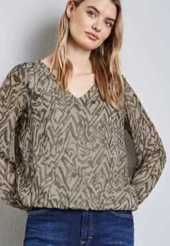 Chiffon-Bluse mit Raffung