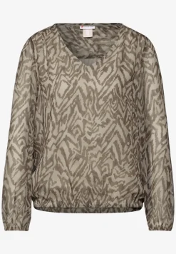 Chiffon-Bluse mit Raffung
