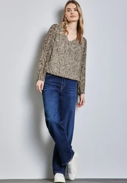 Chiffon-Bluse mit Raffung