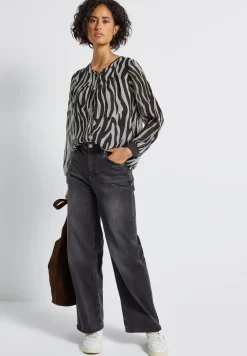 Chiffonbluse mit Zebra Print