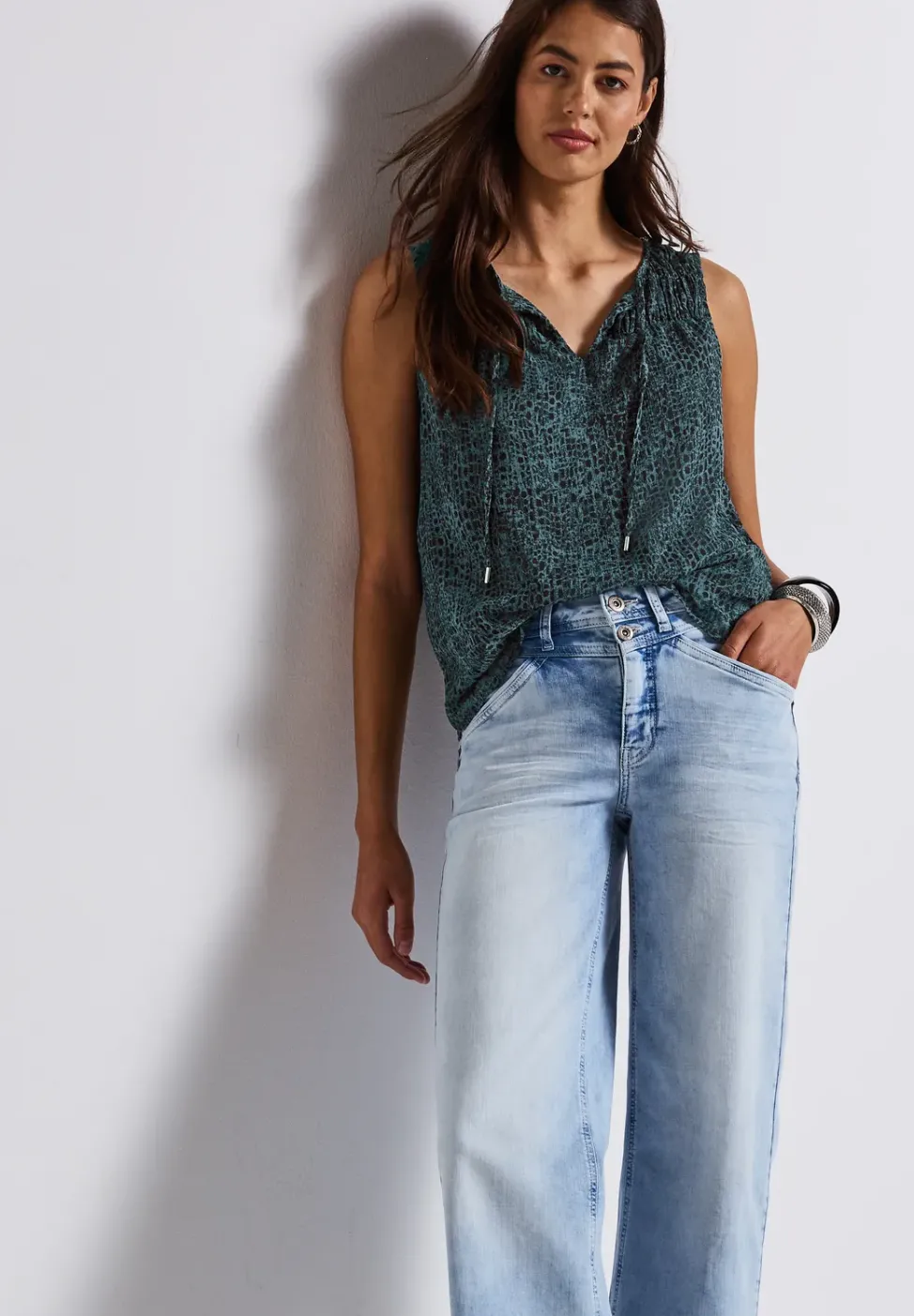 Chiffon Blusentop mit Print