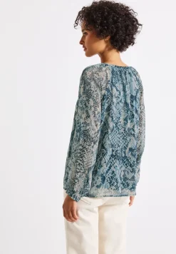 Chiffon Snake Print Bluse