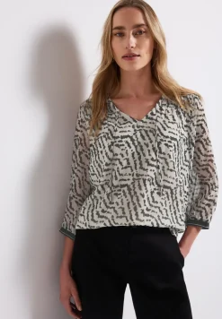Chiffon-Tunika mit Raffung