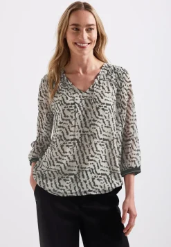 Chiffon-Tunika mit Raffung