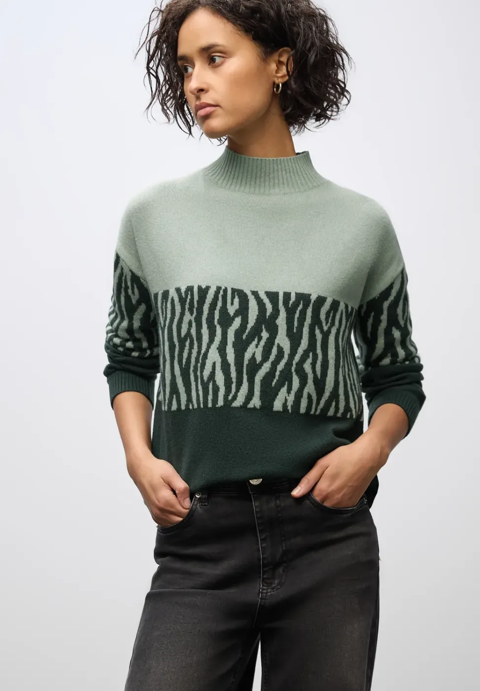 Color-Block Jacquard Sweater