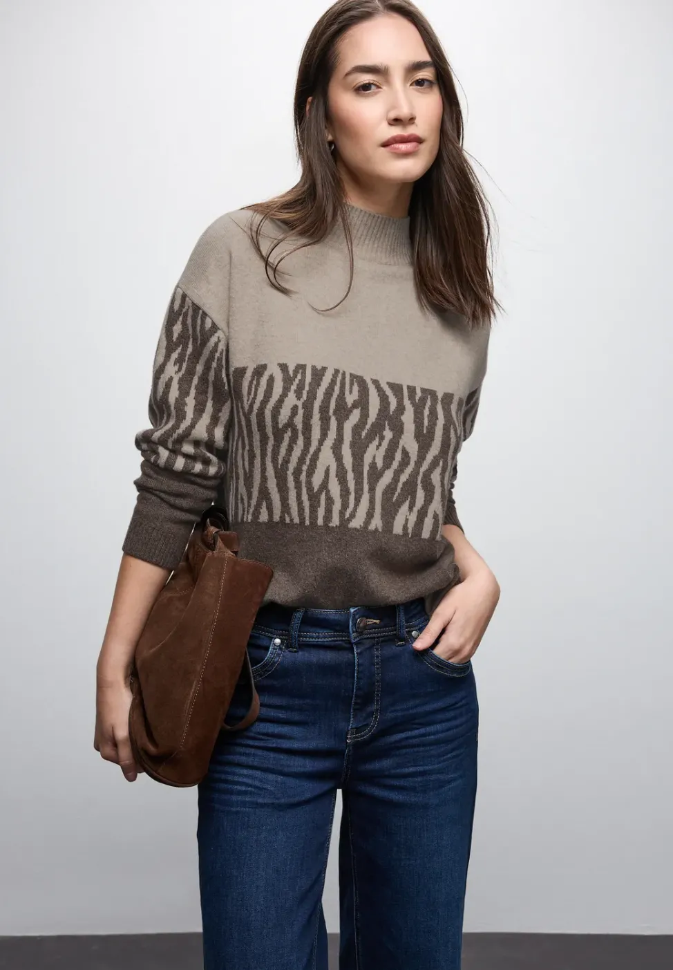 Color-Block Jacquard Sweater