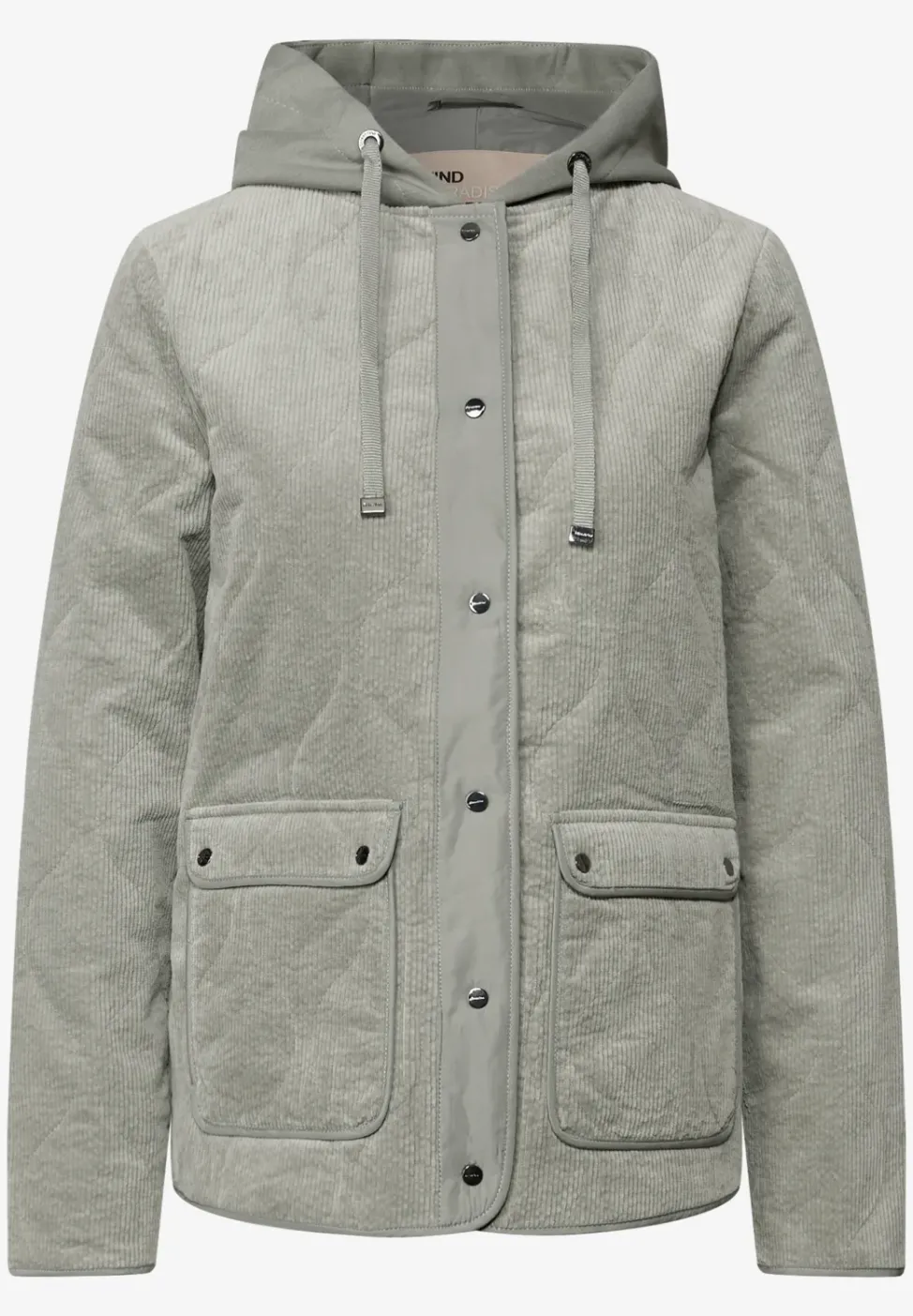 Cord Steppjacke mit Kapuze