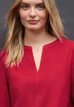Cordbluse in Unifarbe