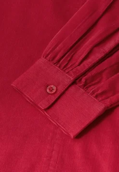 Cordbluse in Unifarbe