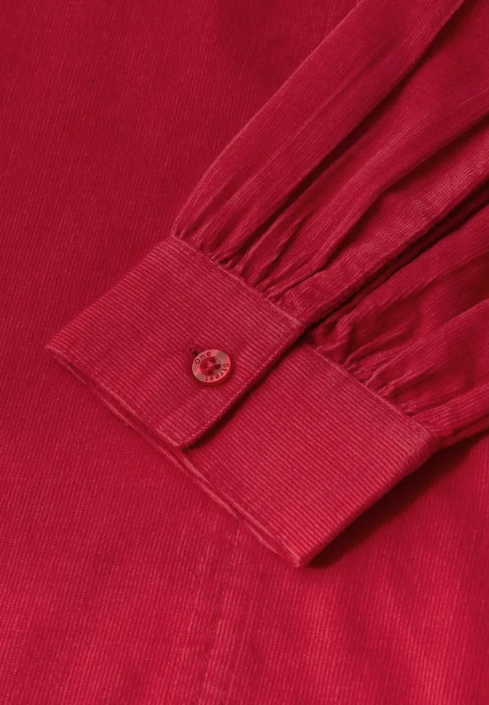 Cordbluse in Unifarbe
