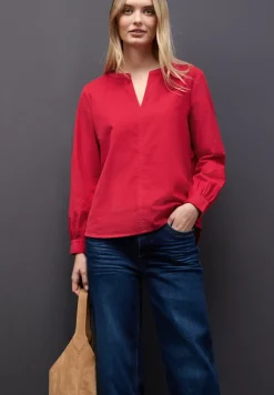 Cordbluse in Unifarbe