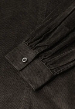 Cordbluse in Unifarbe