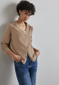 Cord-Bluse mit Knopfleiste