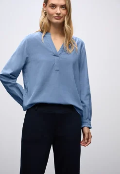 Cordbluse mit Rüschen