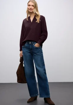 Cordbluse mit Rüschen
