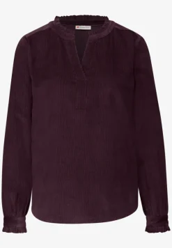 Cordbluse mit Rüschen