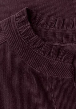 Cordbluse mit Rüschen