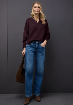 Cordbluse mit Rüschen