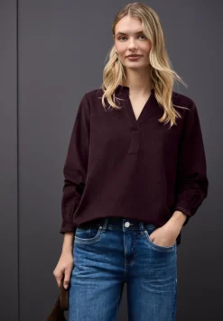 Cordbluse mit Rüschen