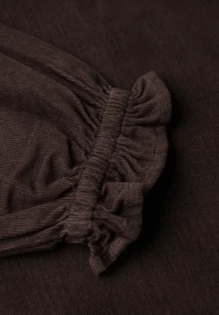 Cordbluse mit Rüschendetails