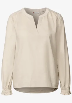 Cordbluse mit Rüschendetails