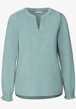 Cordbluse mit Rüschendetails