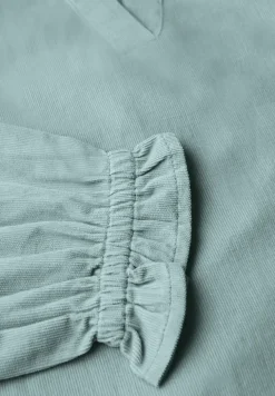 Cordbluse mit Rüschendetails