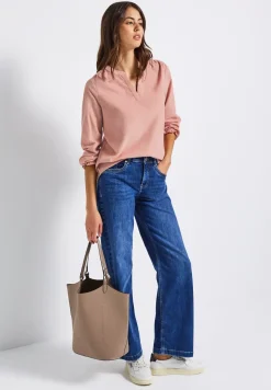 Cordbluse mit Rüschendetails