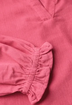 Cordbluse mit Rüschendetails