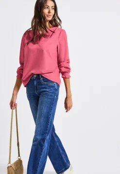 Cordbluse mit Rüschendetails