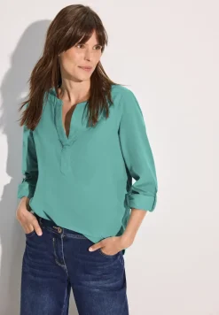Cord-Bluse in Unifarbe