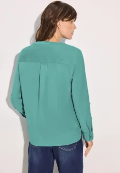 Cord-Bluse in Unifarbe
