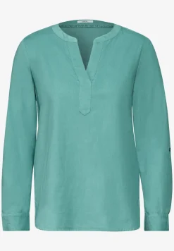 Cord-Bluse in Unifarbe