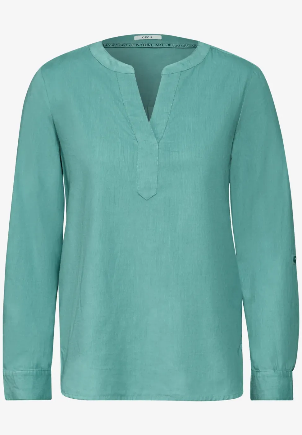 Cord-Bluse in Unifarbe