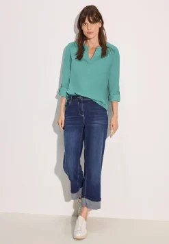 Cord-Bluse in Unifarbe