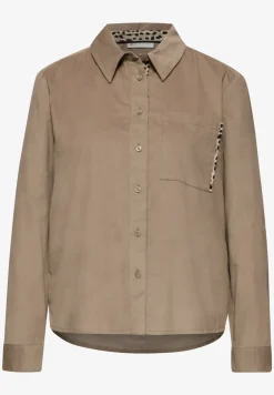 Cordbluse mit Tapedetails