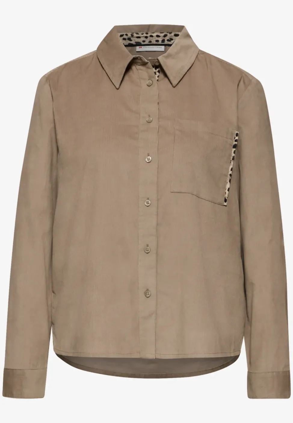 Cordbluse mit Tapedetails