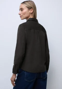Cordbluse mit Tapedetails