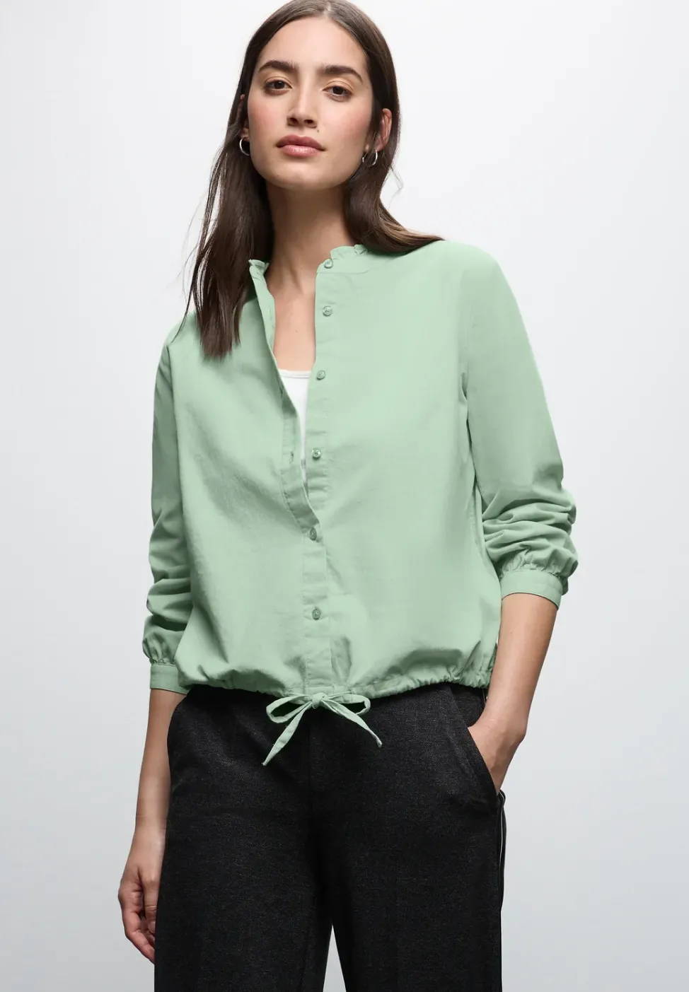 Cordbluse mit Tunnelzug