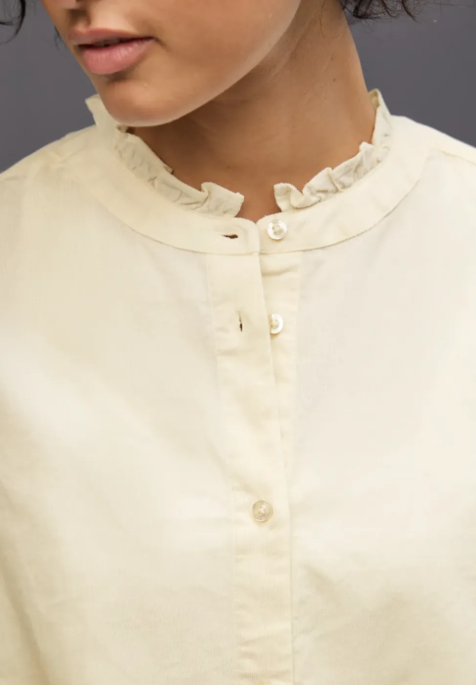 Cordbluse mit Tunnelzug