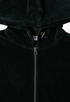 Cordjacke mit Kapuze