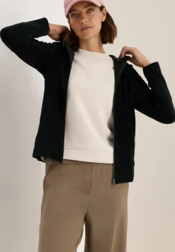 Cordjacke mit Kapuze